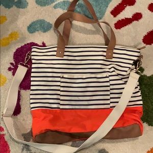 Merona striped tote bag
